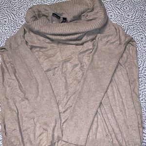 Taupe turtleneck sweater
